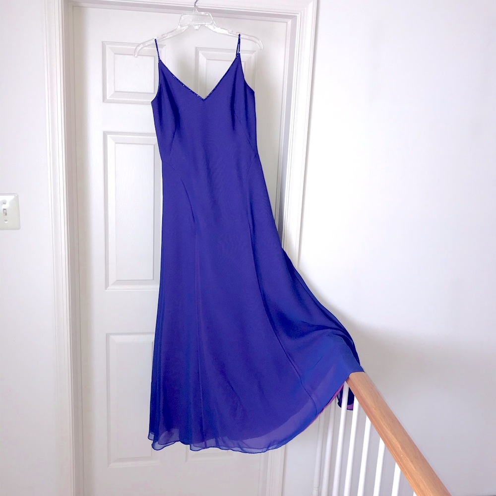 Blue beaded evening/wedding gown